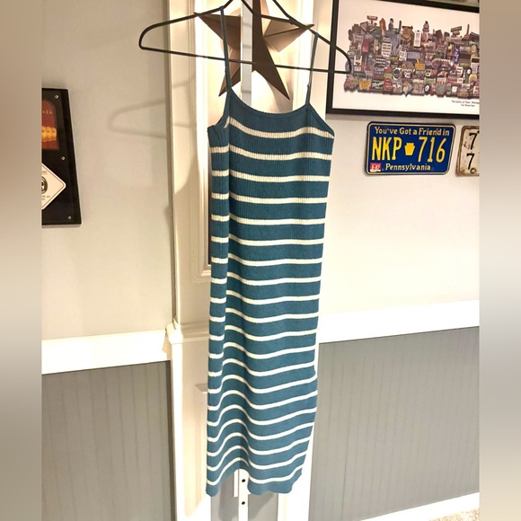 Mable Cream and Teal Cropped Cardigan Tank Dress Set Size Medium - Picture 5 of 5